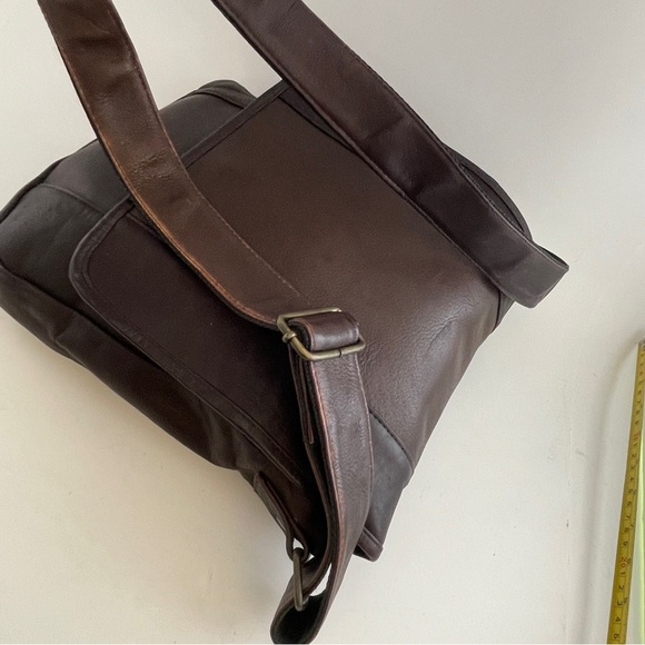 Leather Messenger Bag with Flap Closure - Picture 3 of 11